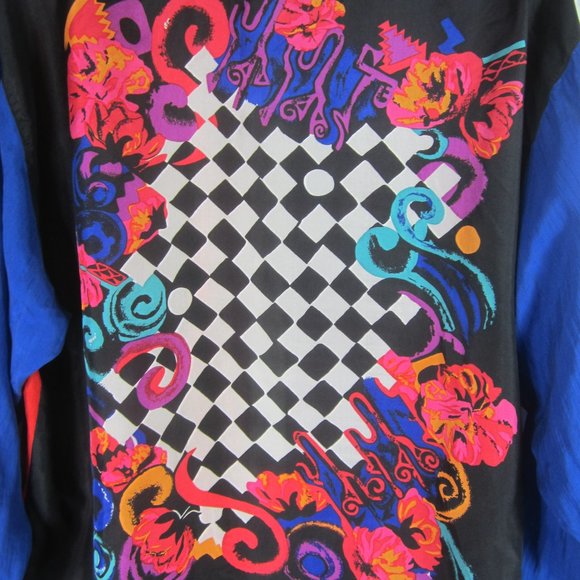 Carole Little 10 LS Colorblock Floral Silk Shirt - Picture 9 of 12